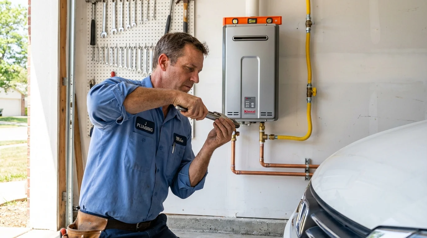 Tankless water heater installation by a Johns Plumbing LLC plumber in Kingston